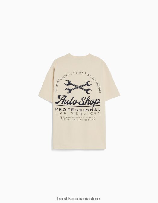 Bershka bărbați tricou cu mânecă scurtă, tip boxy cămilă Z86D2759 îmbrăcăminte