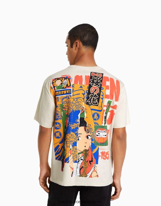 Bershka bărbați tricou cu mânecă scurtă, tip boxy exclusiv Z86D2617 îmbrăcăminte