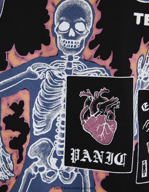 Bershka bărbați tricou cu mânecă scurtă, tip boxy negru Z86D2618 îmbrăcăminte