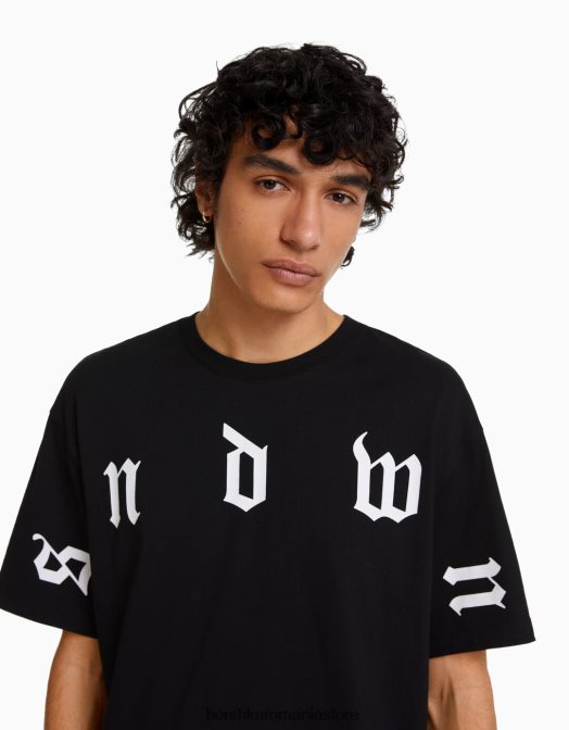 Bershka bărbați tricou cu mânecă scurtă, tip boxy negru Z86D2641 îmbrăcăminte