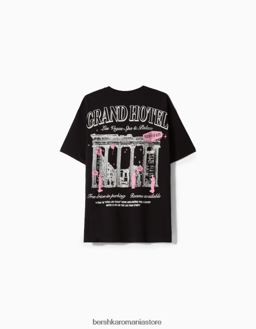 Bershka bărbați tricou cu mânecă scurtă, tip boxy negru Z86D2851 îmbrăcăminte