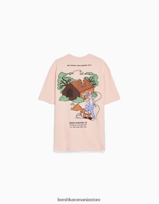 Bershka bărbați tricou cu mânecă scurtă, tip boxy portocale Z86D2828 îmbrăcăminte