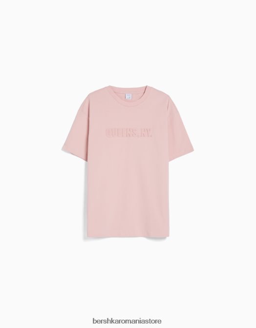 Bershka bărbați tricou cu mânecă scurtă, tip boxy roz Z86D2709 îmbrăcăminte