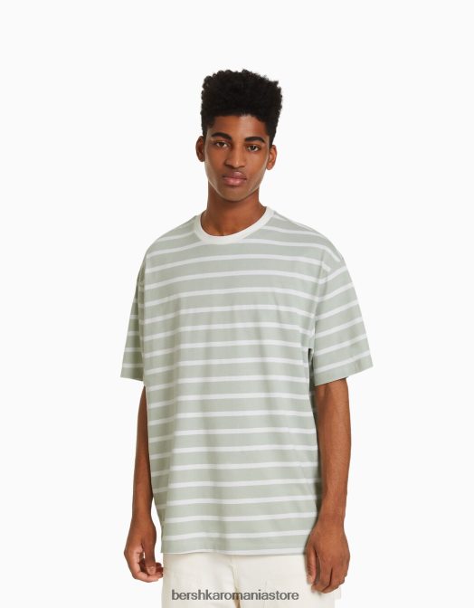 Bershka bărbați tricou cu mânecă scurtă, tip boxy verde Z86D2611 îmbrăcăminte
