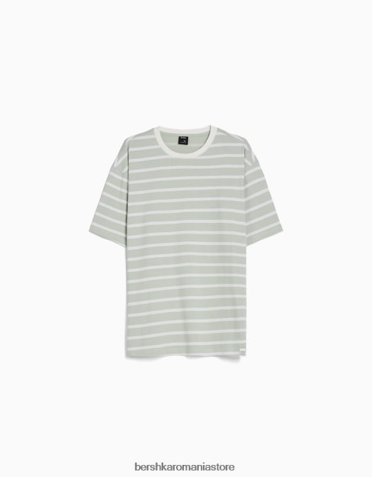 Bershka bărbați tricou cu mânecă scurtă, tip boxy verde Z86D2611 îmbrăcăminte