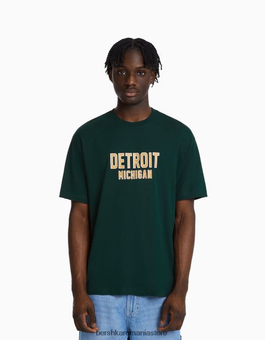 Bershka bărbați tricou cu mânecă scurtă, tip boxy verde Z86D2654 îmbrăcăminte