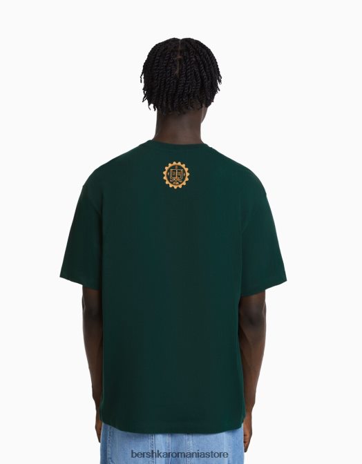 Bershka bărbați tricou cu mânecă scurtă, tip boxy verde Z86D2654 îmbrăcăminte