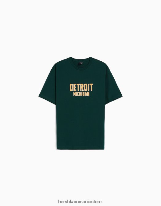 Bershka bărbați tricou cu mânecă scurtă, tip boxy verde Z86D2654 îmbrăcăminte