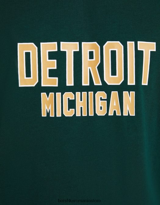 Bershka bărbați tricou cu mânecă scurtă, tip boxy verde Z86D2654 îmbrăcăminte