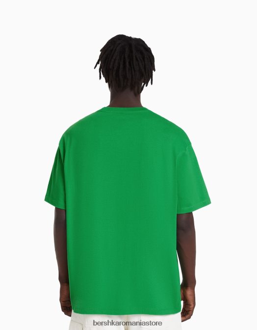 Bershka bărbați tricou cu mânecă scurtă, tip boxy verde Z86D2730 îmbrăcăminte