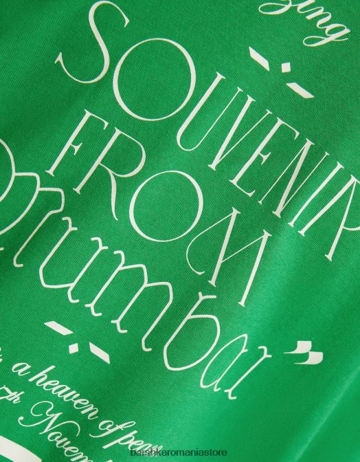 Bershka bărbați tricou cu mânecă scurtă, tip boxy verde Z86D2730 îmbrăcăminte