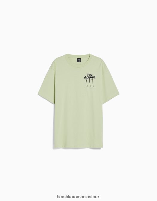 Bershka bărbați tricou cu mânecă scurtă, tip boxy verde Z86D2835 îmbrăcăminte