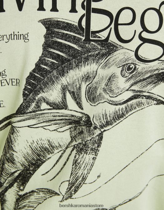 Bershka bărbați tricou cu mânecă scurtă, tip boxy verde Z86D2835 îmbrăcăminte