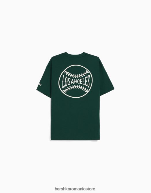 Bershka bărbați tricou cu mânecă scurtă, tip boxy verde Z86D2842 îmbrăcăminte