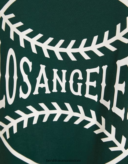 Bershka bărbați tricou cu mânecă scurtă, tip boxy verde Z86D2842 îmbrăcăminte