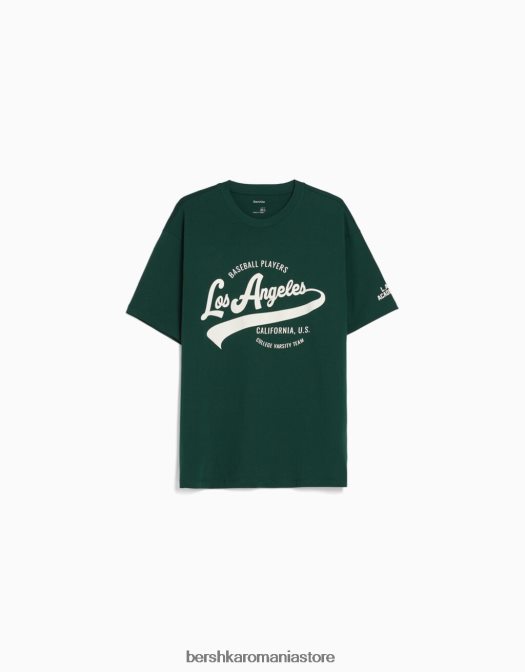 Bershka bărbați tricou cu mânecă scurtă, tip boxy verde Z86D2843 îmbrăcăminte