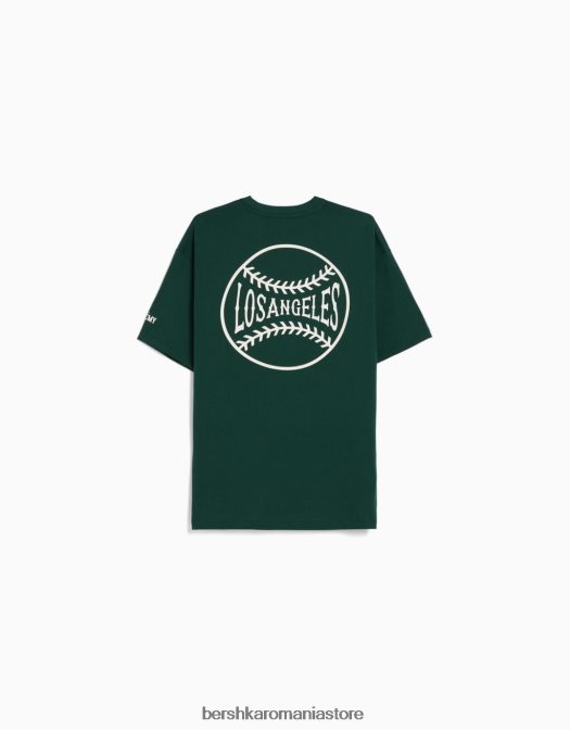 Bershka bărbați tricou cu mânecă scurtă, tip boxy verde Z86D2843 îmbrăcăminte