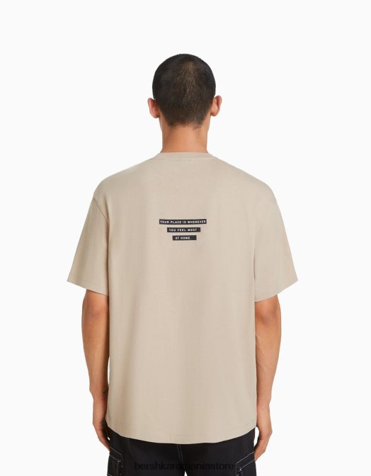 Bershka bărbați tricou cu maneca scurta cu imprimeu cămilă Z86D2605 îmbrăcăminte