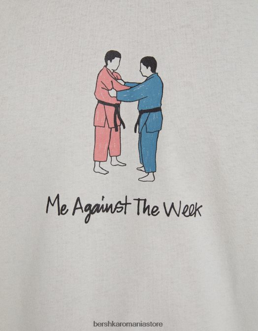 Bershka bărbați tricou cu maneca scurta cu imprimeu piatră Z86D2676 îmbrăcăminte