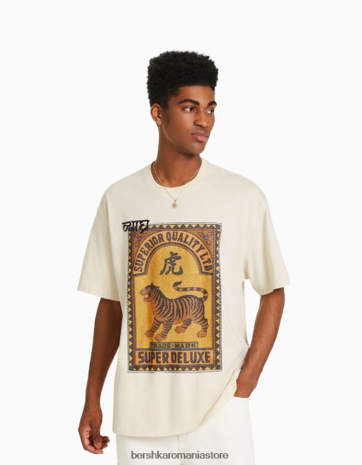 Bershka bărbați tricou cu maneca scurta cu plasture brodata din plasa alte Z86D2604 îmbrăcăminte