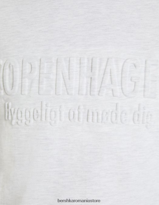 Bershka bărbați tricou cu maneca scurta usor de fixat gri Z86D2719 îmbrăcăminte