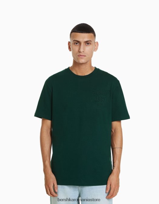 Bershka bărbați tricou cu maneca scurta usor de fixat verde Z86D2718 îmbrăcăminte