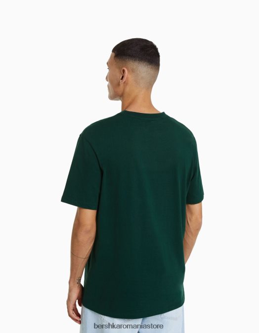 Bershka bărbați tricou cu maneca scurta usor de fixat verde Z86D2718 îmbrăcăminte
