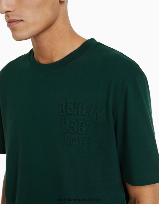 Bershka bărbați tricou cu maneca scurta usor de fixat verde Z86D2718 îmbrăcăminte
