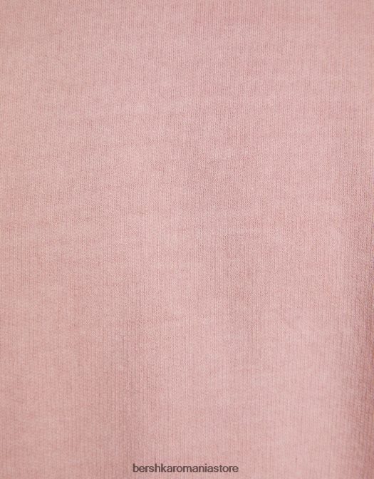 Bershka bărbați tricou decolorat cu maneca scurta roz Z86D2646 îmbrăcăminte