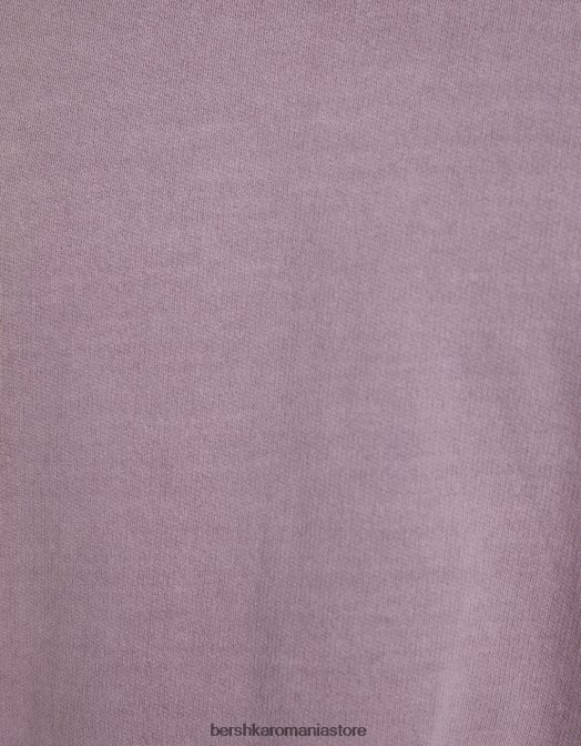 Bershka bărbați tricou decolorat cu maneca scurta violet Z86D2649 îmbrăcăminte