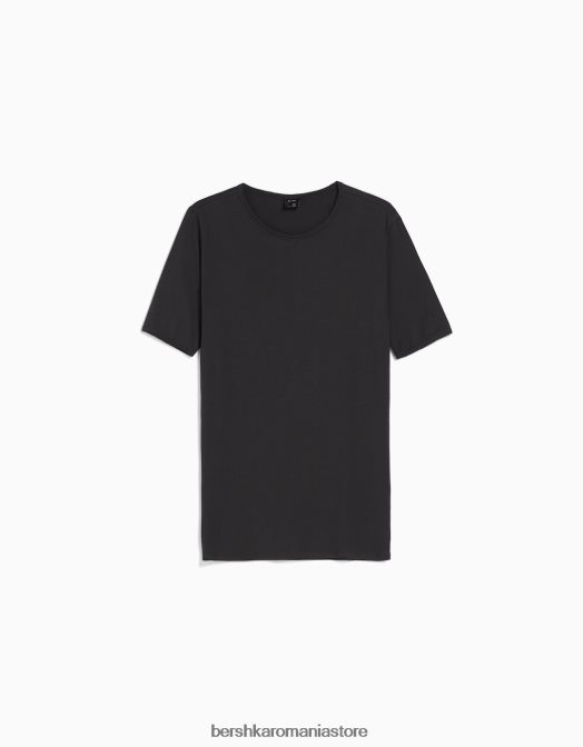 Bershka bărbați tricou elastic cu maneca scurta gri Z86D2844 îmbrăcăminte