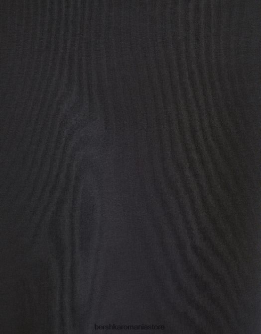 Bershka bărbați tricou elastic cu maneca scurta gri Z86D2844 îmbrăcăminte