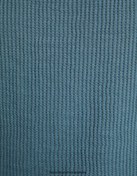 Bershka bărbați tricou fără mâneci cu potrivire în stil constructor albastru Z86D2837 îmbrăcăminte