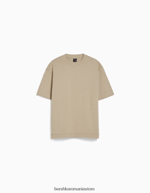 Bershka bărbați tricou interlock cu maneca scurta cămilă Z86D2747 îmbrăcăminte