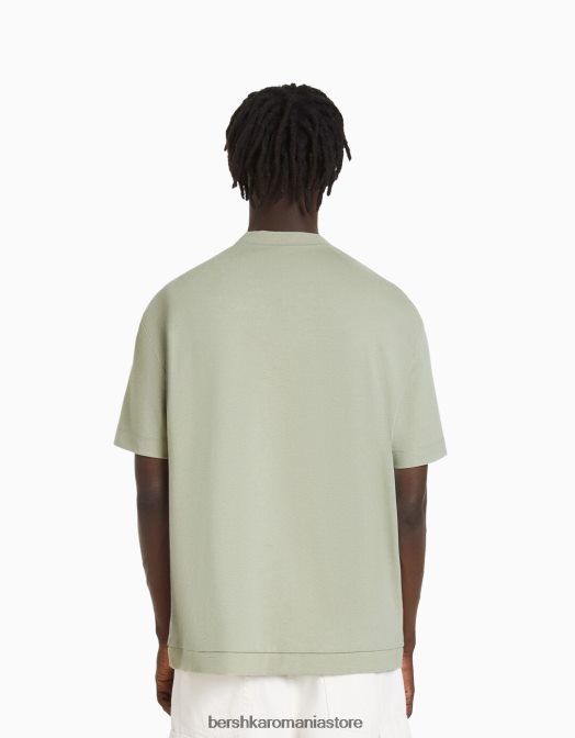 Bershka bărbați tricou interlock cu maneca scurta kaki Z86D2749 îmbrăcăminte