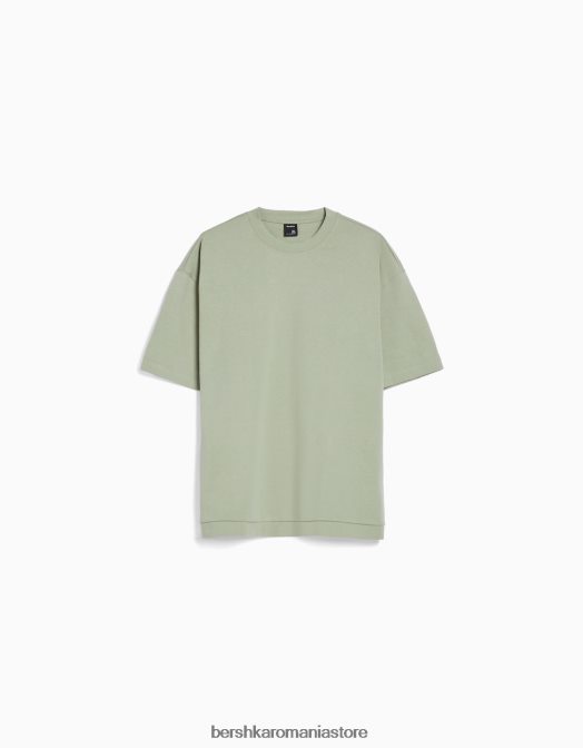 Bershka bărbați tricou interlock cu maneca scurta kaki Z86D2749 îmbrăcăminte