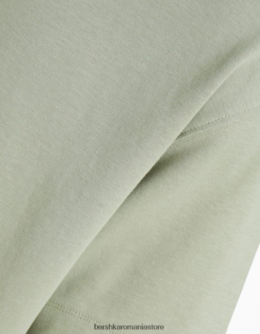 Bershka bărbați tricou interlock cu maneca scurta kaki Z86D2749 îmbrăcăminte