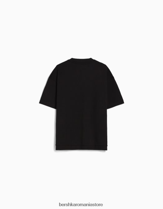 Bershka bărbați tricou interlock cu maneca scurta negru Z86D2751 îmbrăcăminte