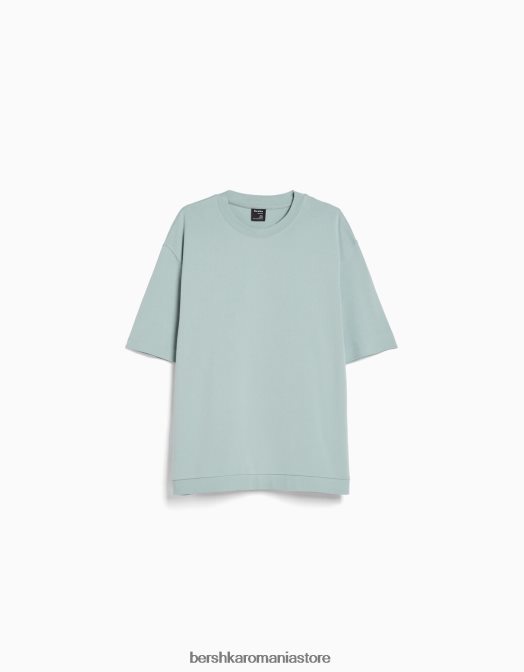 Bershka bărbați tricou interlock cu maneca scurta verde Z86D2750 îmbrăcăminte