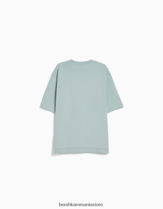 Bershka bărbați tricou interlock cu maneca scurta verde Z86D2750 îmbrăcăminte