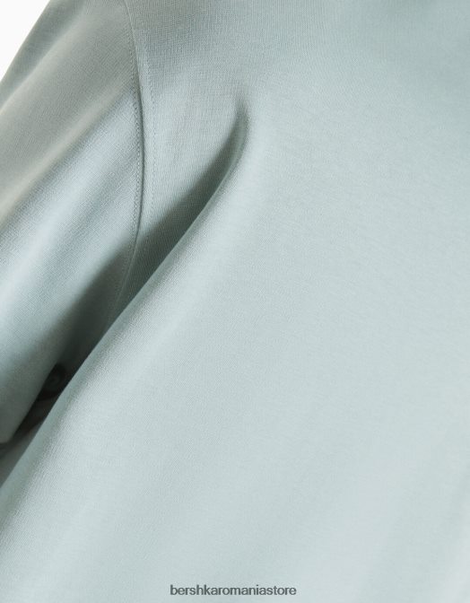 Bershka bărbați tricou interlock cu maneca scurta verde Z86D2750 îmbrăcăminte