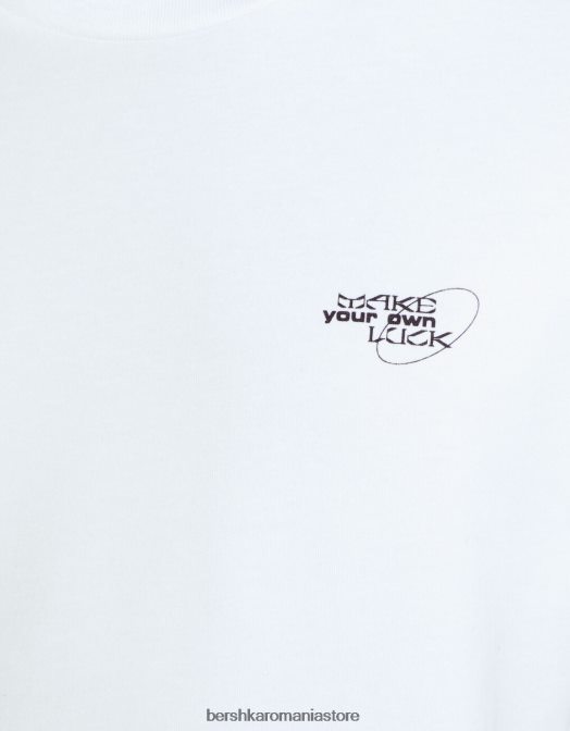 Bershka bărbați tricou musculos cu maneca scurta cu detaliu dungi alb Z86D2688 îmbrăcăminte