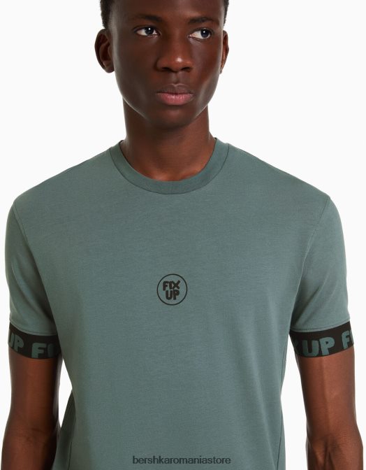 Bershka bărbați tricou musculos cu maneca scurta cu detaliu dungi exclusiv Z86D2691 îmbrăcăminte