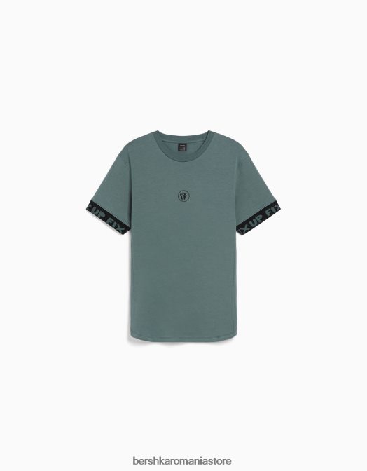 Bershka bărbați tricou musculos cu maneca scurta cu detaliu dungi exclusiv Z86D2691 îmbrăcăminte