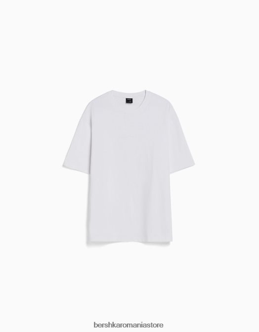 Bershka bărbați tricou oversize imprimat cu maneca scurta alb Z86D2683 îmbrăcăminte