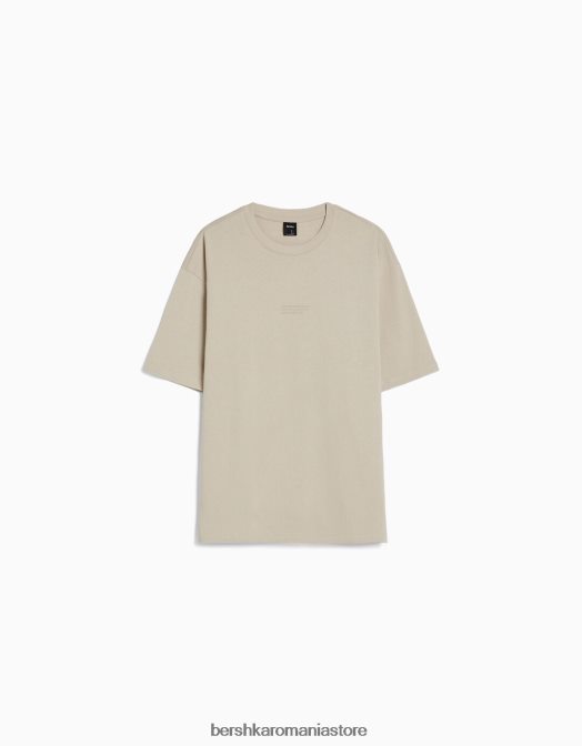 Bershka bărbați tricou oversize imprimat cu maneca scurta cămilă Z86D2684 îmbrăcăminte