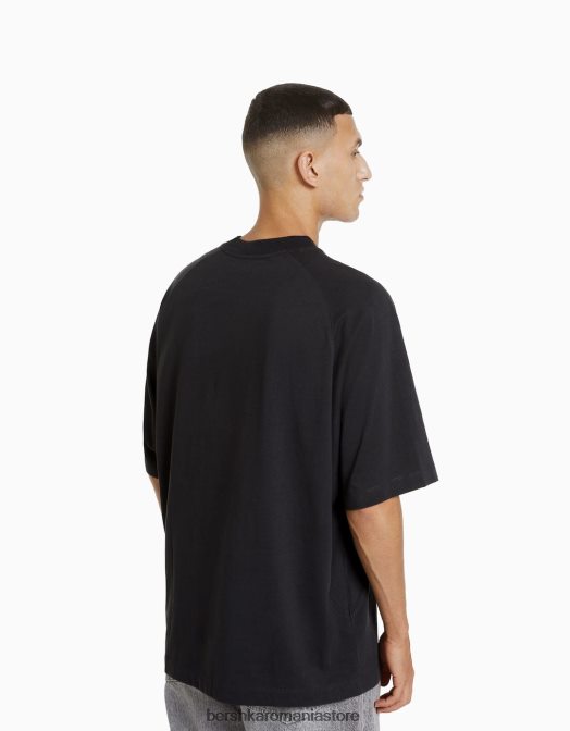 Bershka bărbați tricou oversize imprimat cu maneca scurta gri Z86D2632 îmbrăcăminte