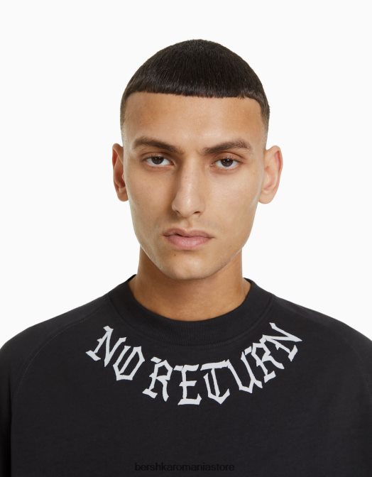 Bershka bărbați tricou oversize imprimat cu maneca scurta gri Z86D2632 îmbrăcăminte