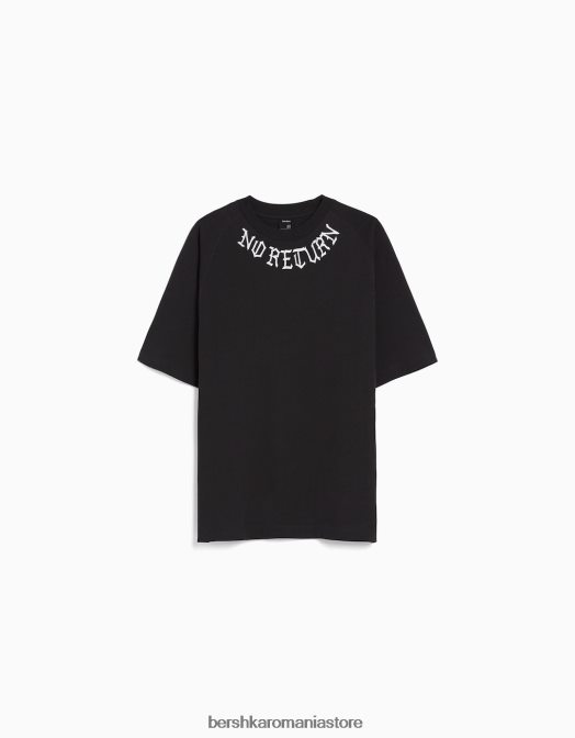 Bershka bărbați tricou oversize imprimat cu maneca scurta gri Z86D2632 îmbrăcăminte