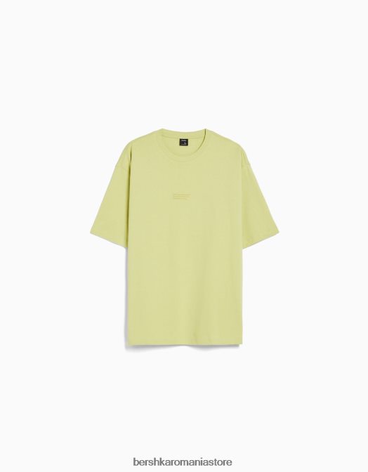 Bershka bărbați tricou oversize imprimat cu maneca scurta lămâie verde Z86D2685 îmbrăcăminte